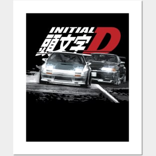 initial d street racing Ryosuke Takahashi FC vs Rin Hojo r32 Posters and Art